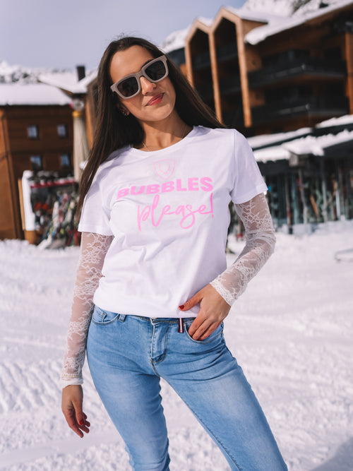 T-Shirt "Bubbles Please" - weiß