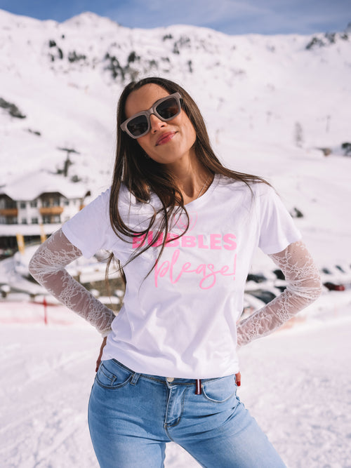 T-Shirt "Bubbles Please" - weiß