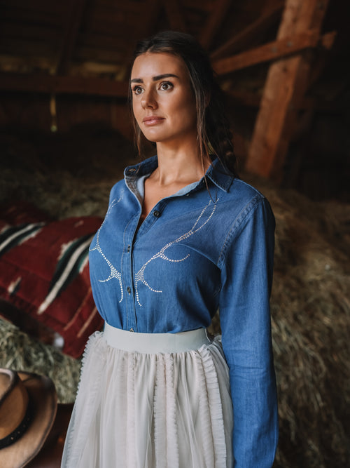 Bluse "Denim Glam"