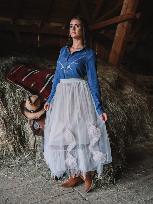 Bluse "Denim Glam"
