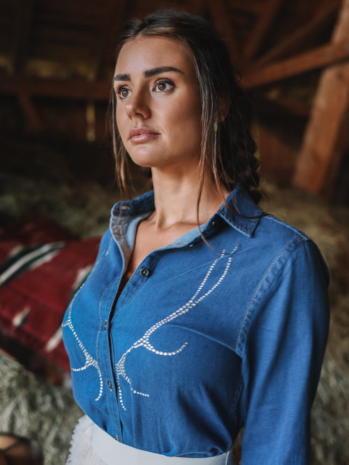 Bluse "Denim Glam"