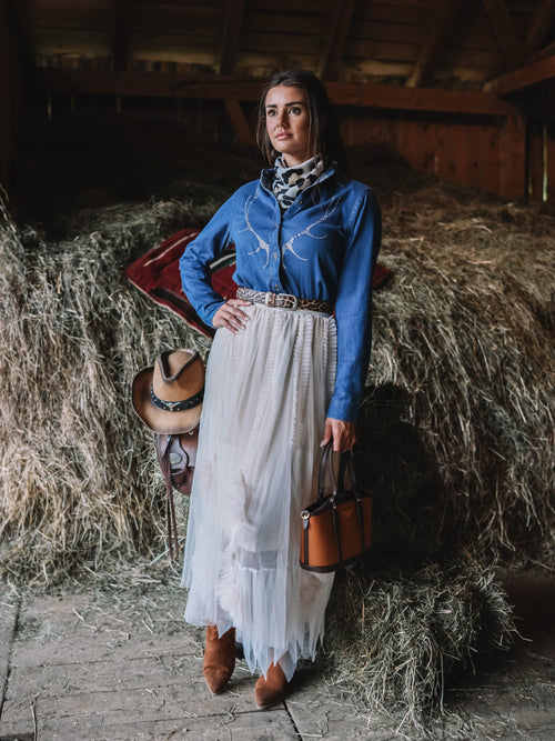 Bluse "Denim Glam"