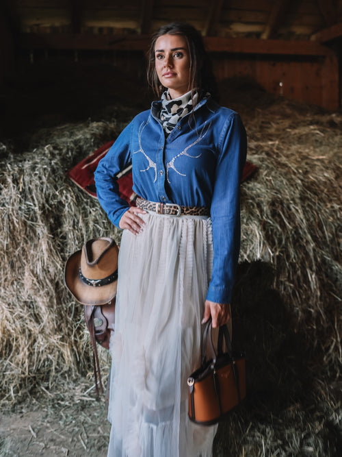 Bluse "Denim Glam"