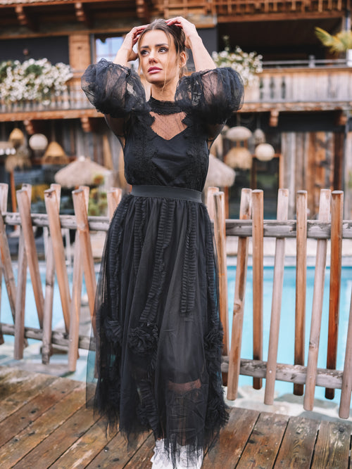 Tüllrock „Black Rose“