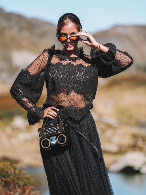 Bluse "Noir Amour"