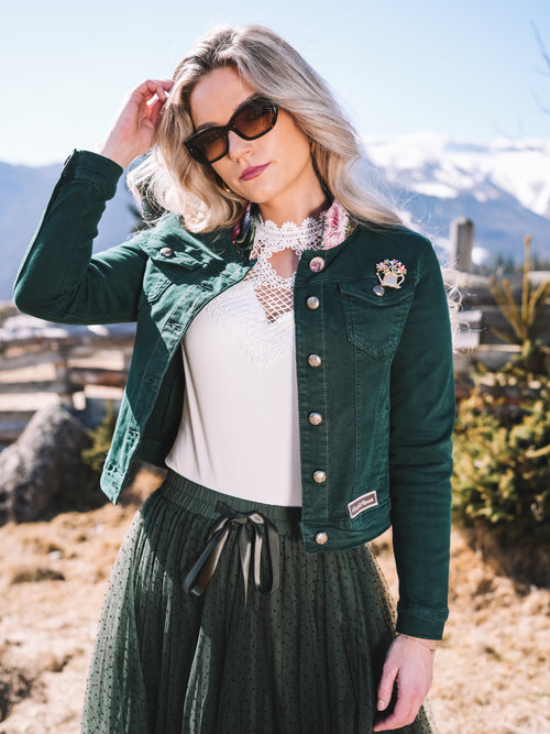 Jeansjacke „Blütenwald“