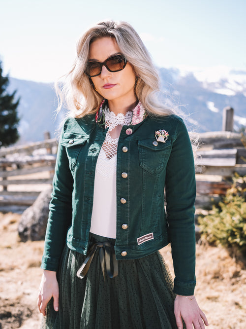 Jeansjacke „Blütenwald“