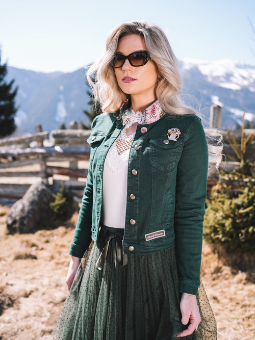 Jeansjacke „Blütenwald“