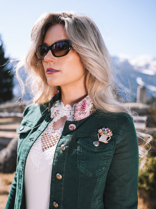 Jeansjacke „Blütenwald“