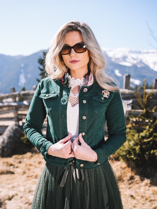 Jeansjacke „Blütenwald“