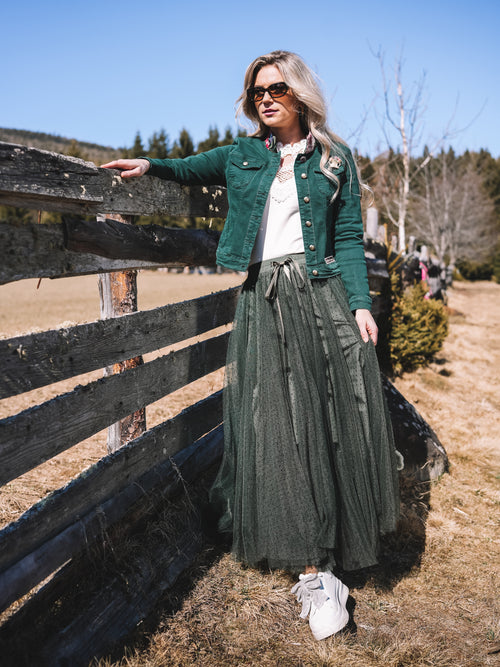 Jeansjacke „Blütenwald“