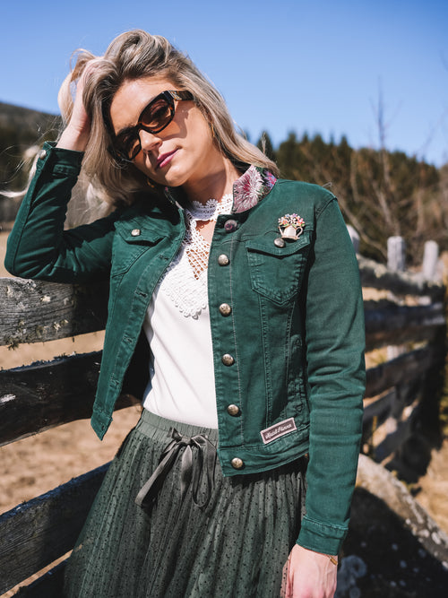 Jeansjacke „Blütenwald“