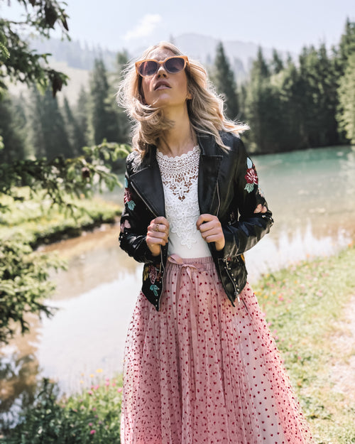 Lederjacke „Wilde Blüte“