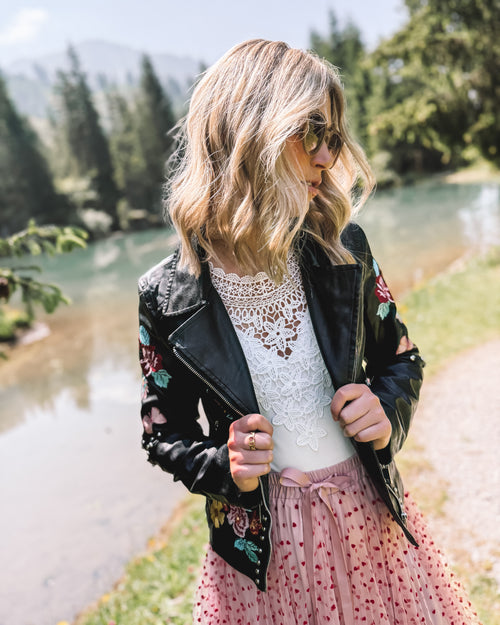 Lederjacke „Wilde Blüte“