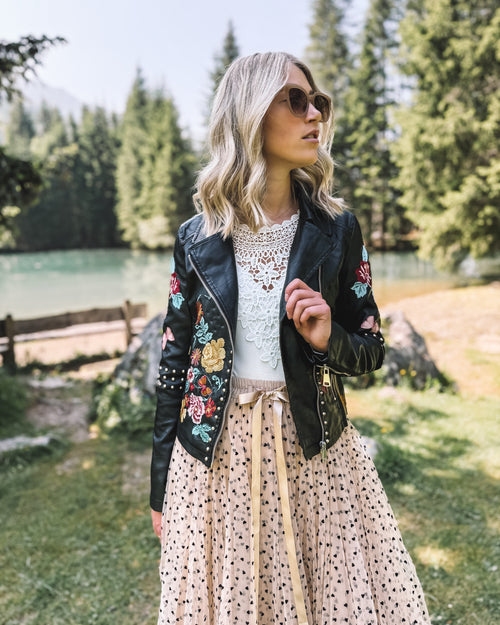 Lederjacke „Wilde Blüte“