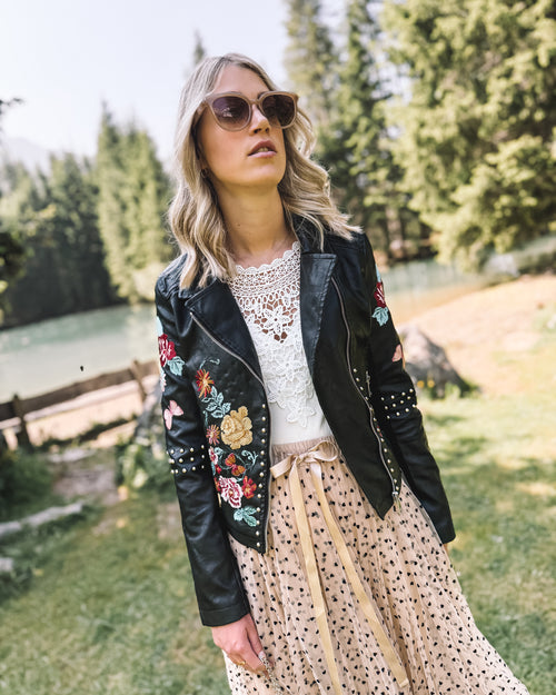 Lederjacke „Wilde Blüte“