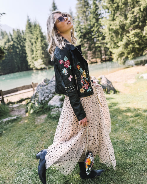 Lederjacke „Wilde Blüte“