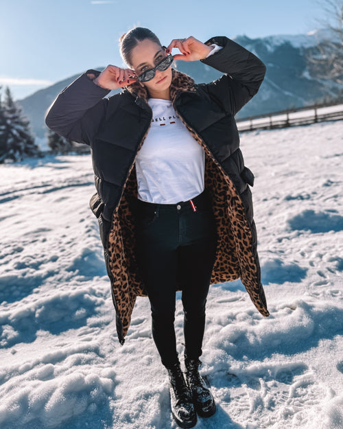 Wende-Puffermantel „Black Leo“