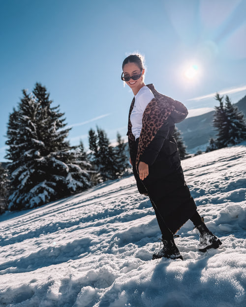 Wende-Puffermantel „Black Leo“