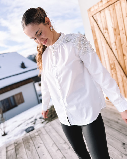 Bluse "Country Pearls“ weiß