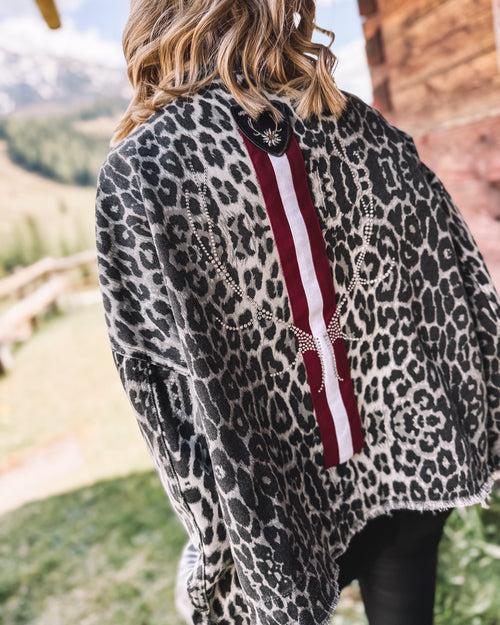Oversized Jeansjacke „Alpine Leo Glimmer“ grau