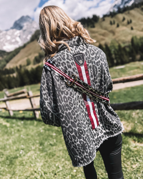 Oversized Jeansjacke „Alpine Leo Glimmer“ grau