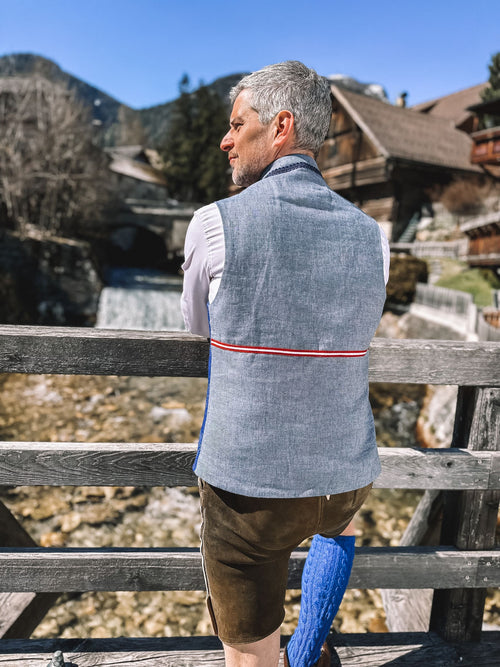 "Shades of Blue" Gilet, L