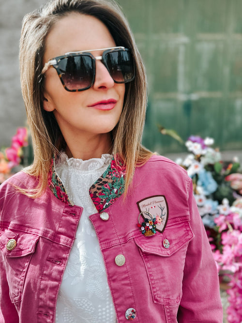 "Pink Blossom" Jeansjacke