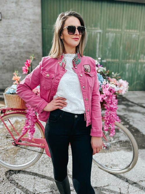 "Pink Blossom" Jeansjacke