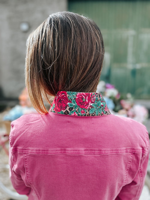 "Pink Blossom" Jeansjacke